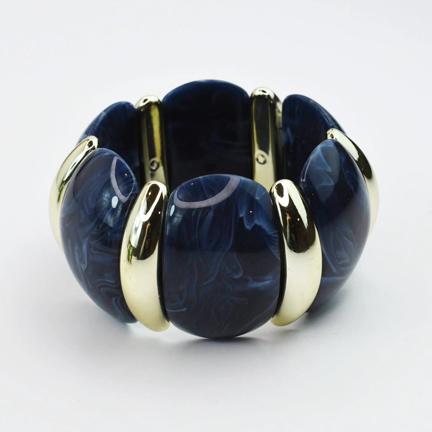 More to Love Blue Marble Stretch Bracelet