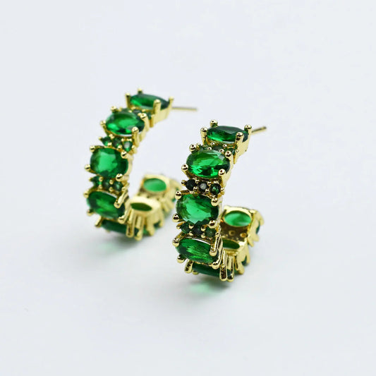The Emmie Emerald Glow Hoops