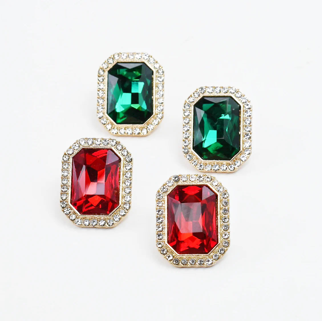 The Holli Holiday Stud Red/Green Earrings