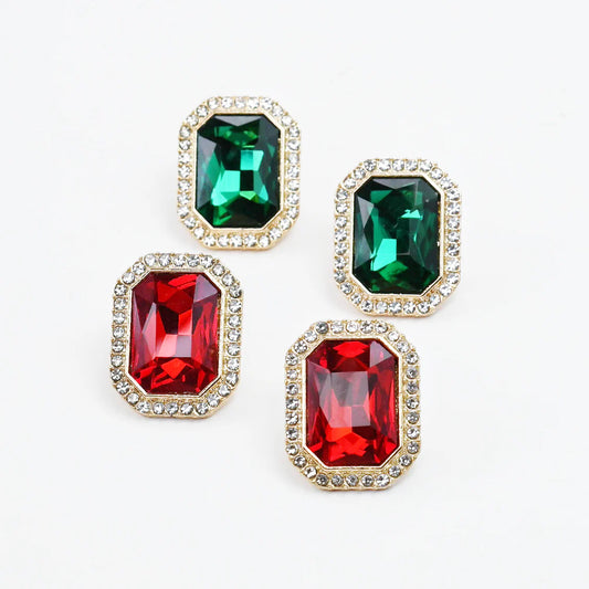 The Holli Holiday Stud Red/Green Earrings