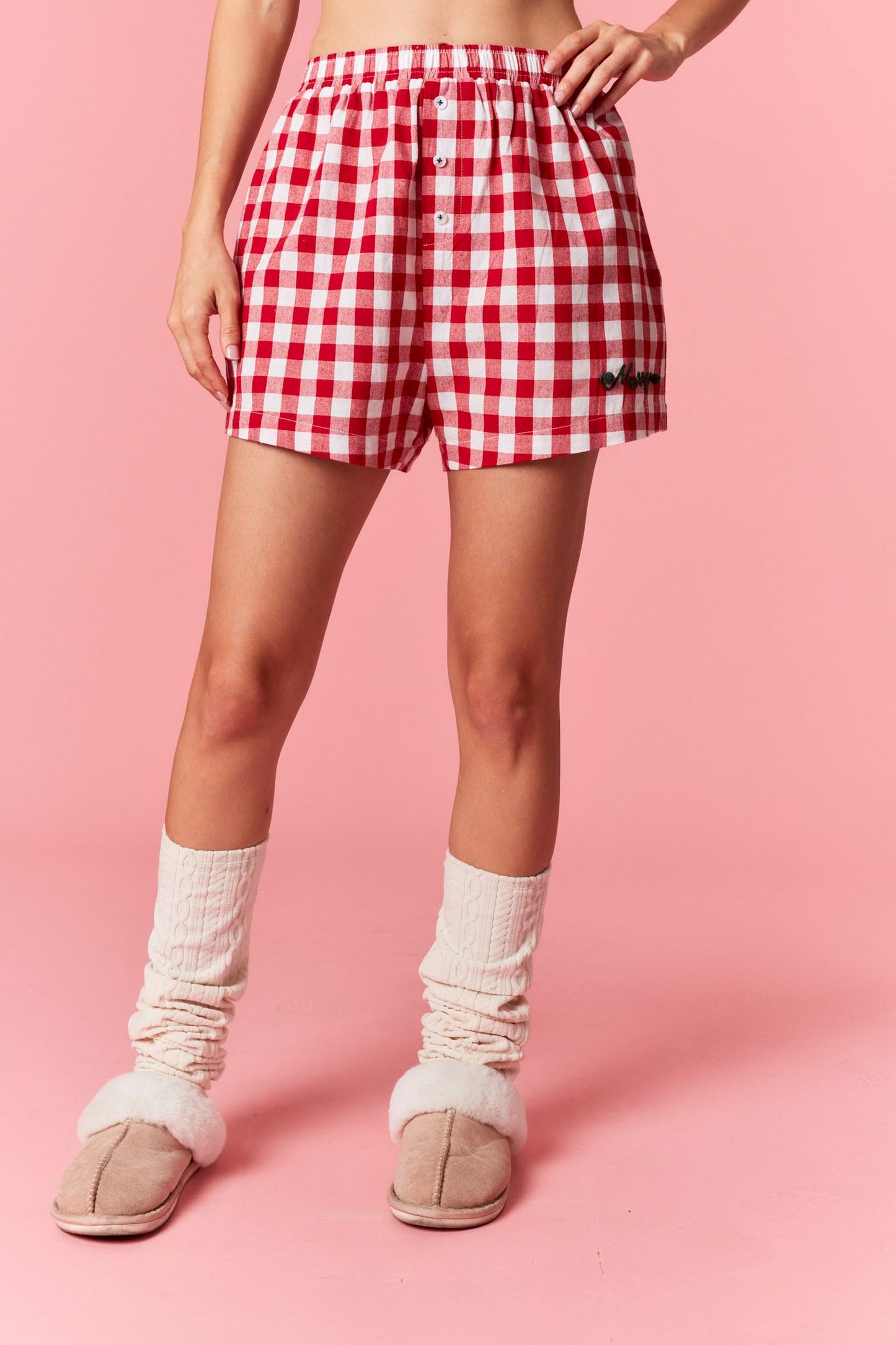 The Hannah Red Gingham Merry Shorts