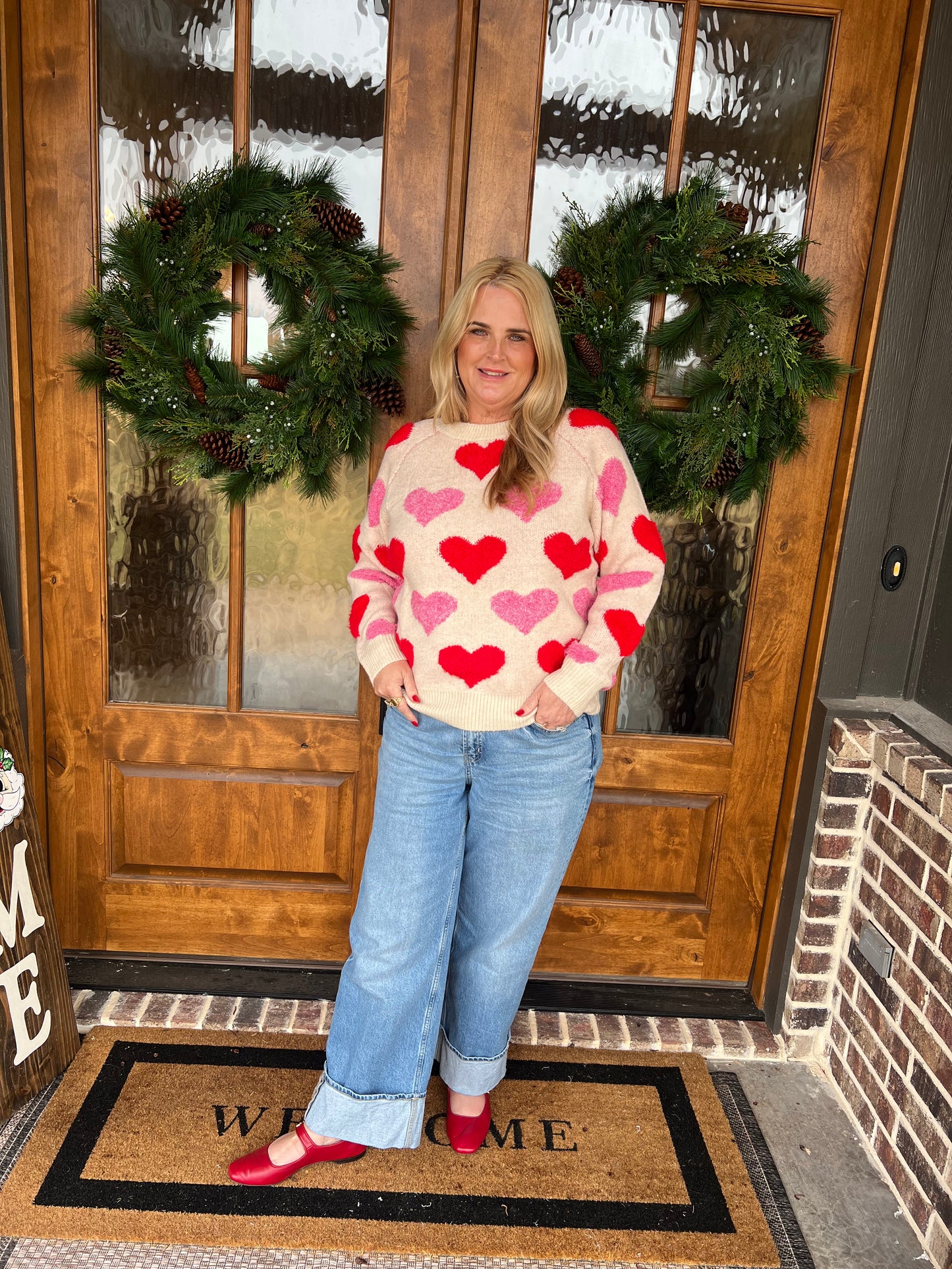 The Cupid Heart Embroideries Sweater