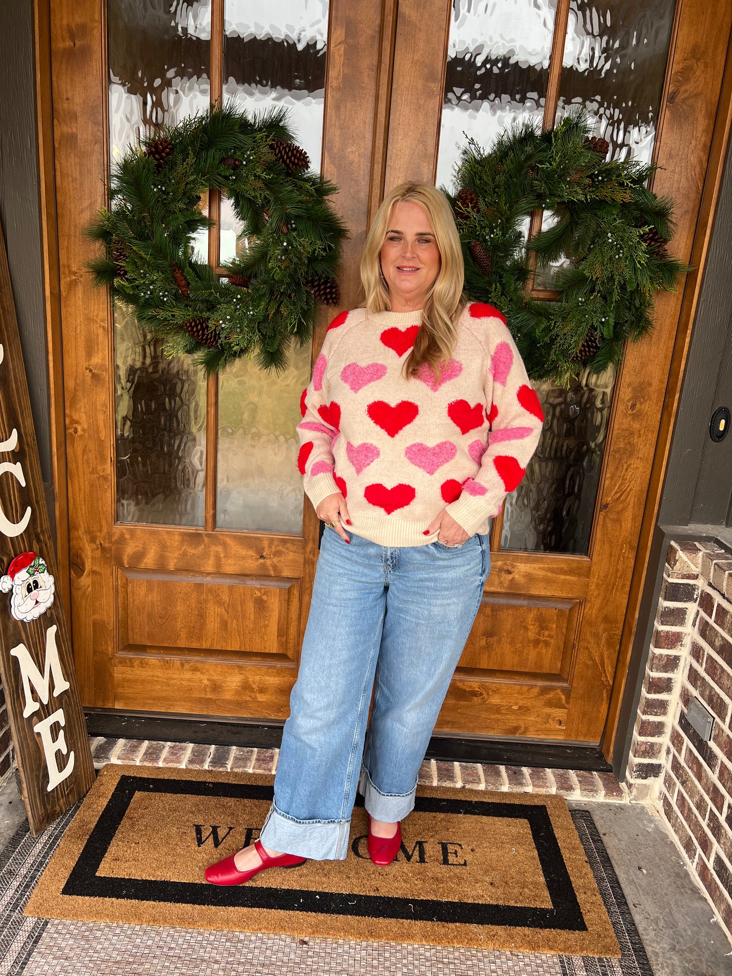 The Cupid Heart Embroideries Sweater