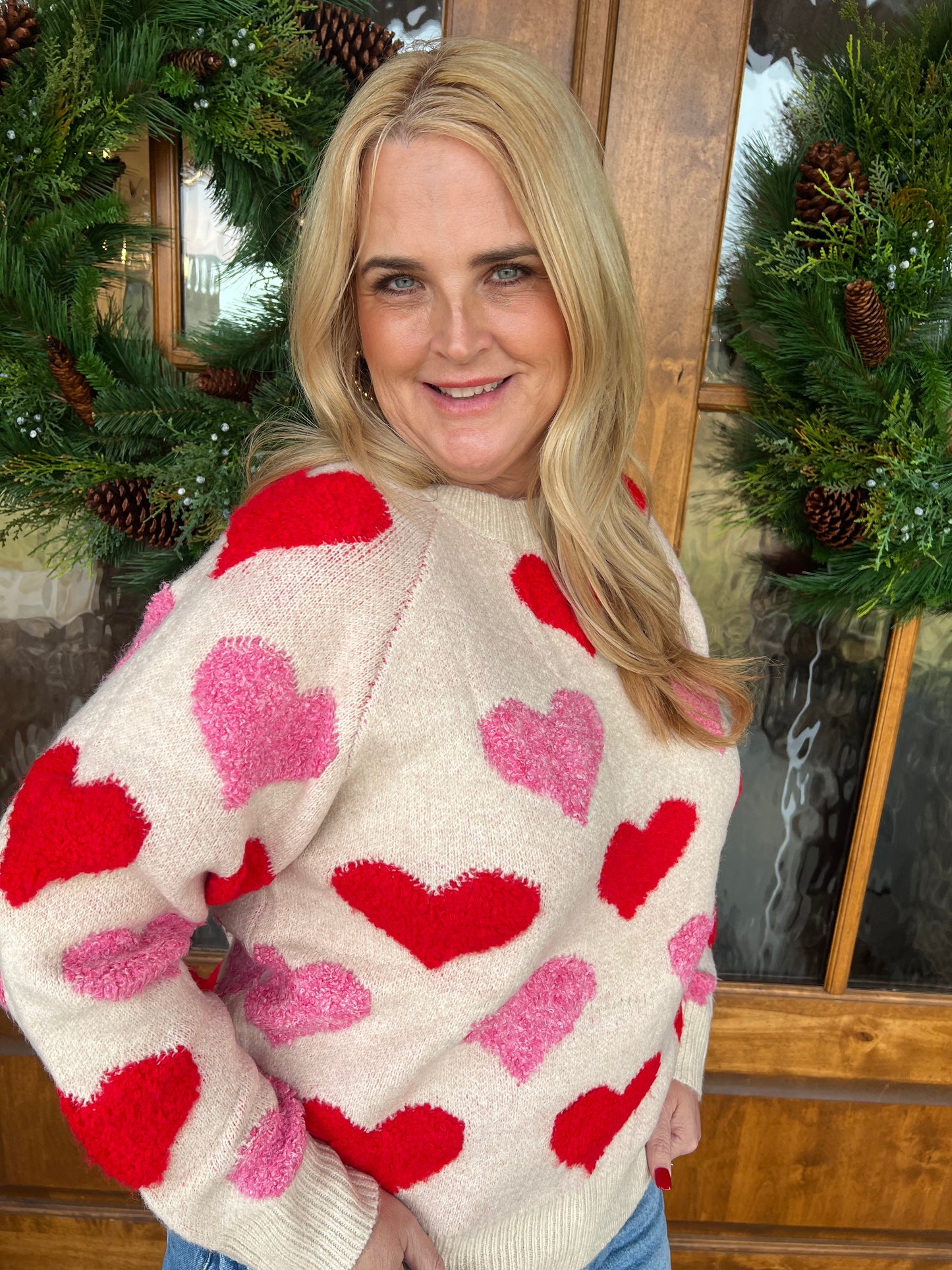 The Cupid Heart Embroideries Sweater