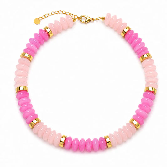 The Grace Pink Sunset Beaded Statement Necklace