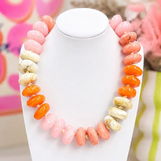 The Harper Sunkissed Statement Chunky Beaded Statement Necklace