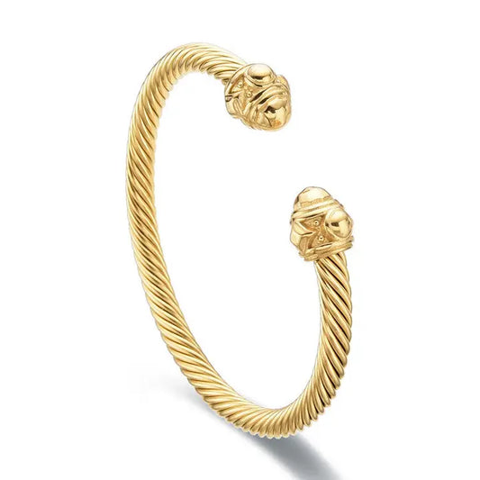 The Hazel Gold Cable Twist Bracelet | Stainless Steel - Waterproof
