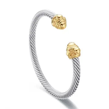 The Sadie Two-Tone Cable Twist Bracelet | Stainless Steel - Waterproof