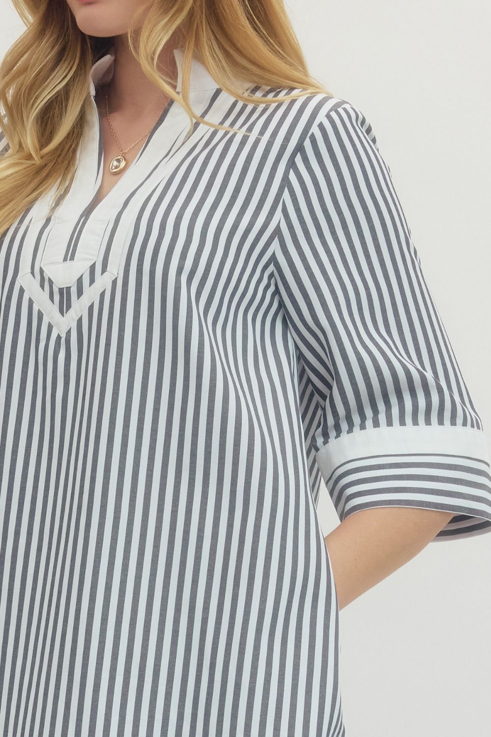 The Harper Black Striped Mini Dress