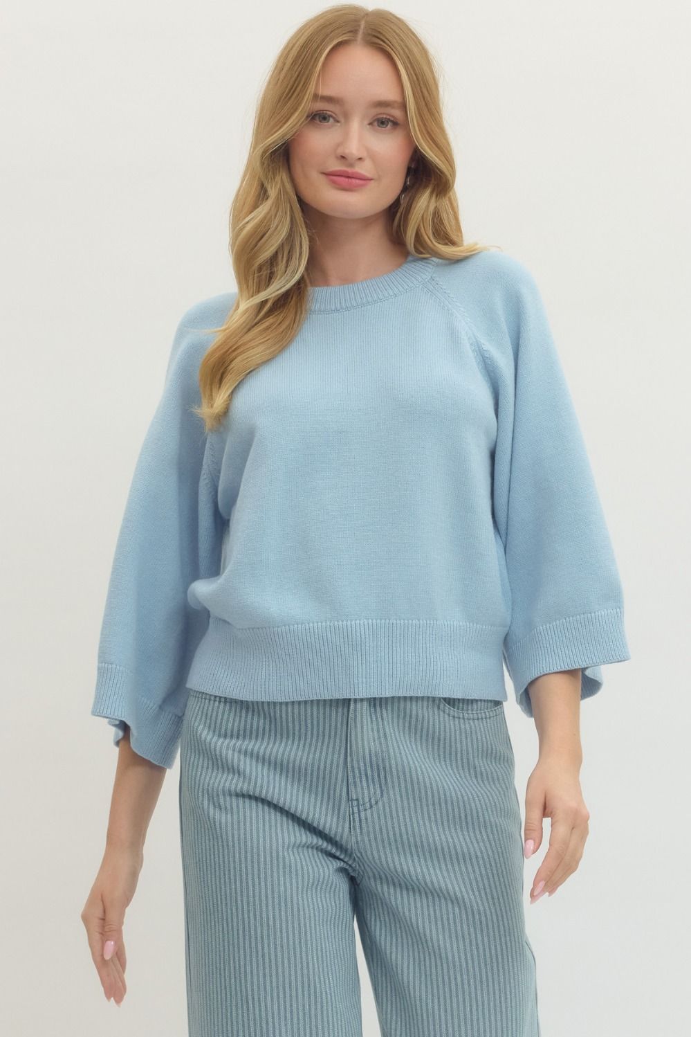 The Luna Light Blue Raglan Sweater
