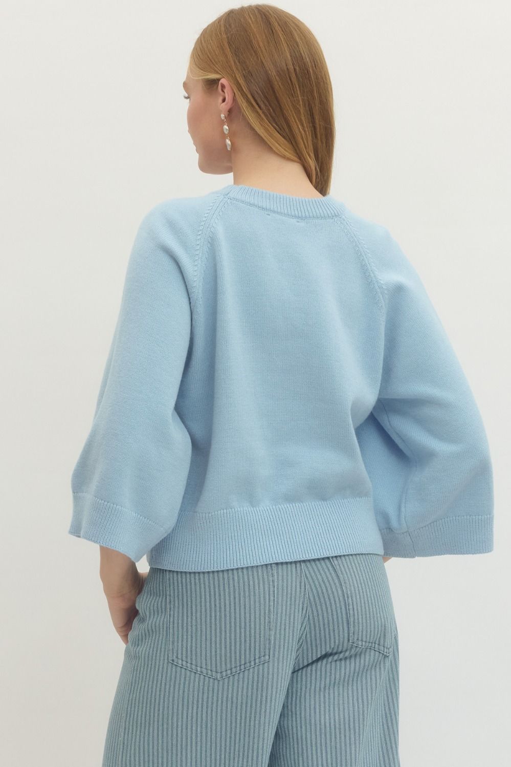 The Luna Light Blue Raglan Sweater