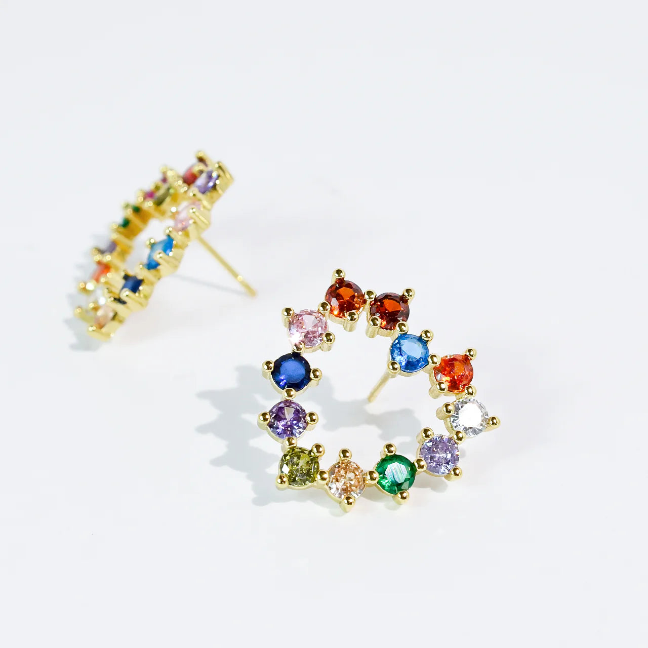 The Jade Sparkle Multi Heart Stud