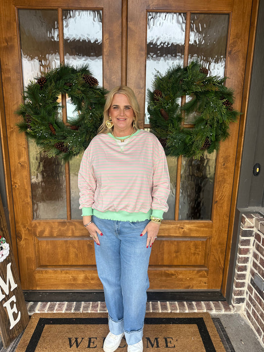 The Natalie Striped Knit Long Sleeve Top