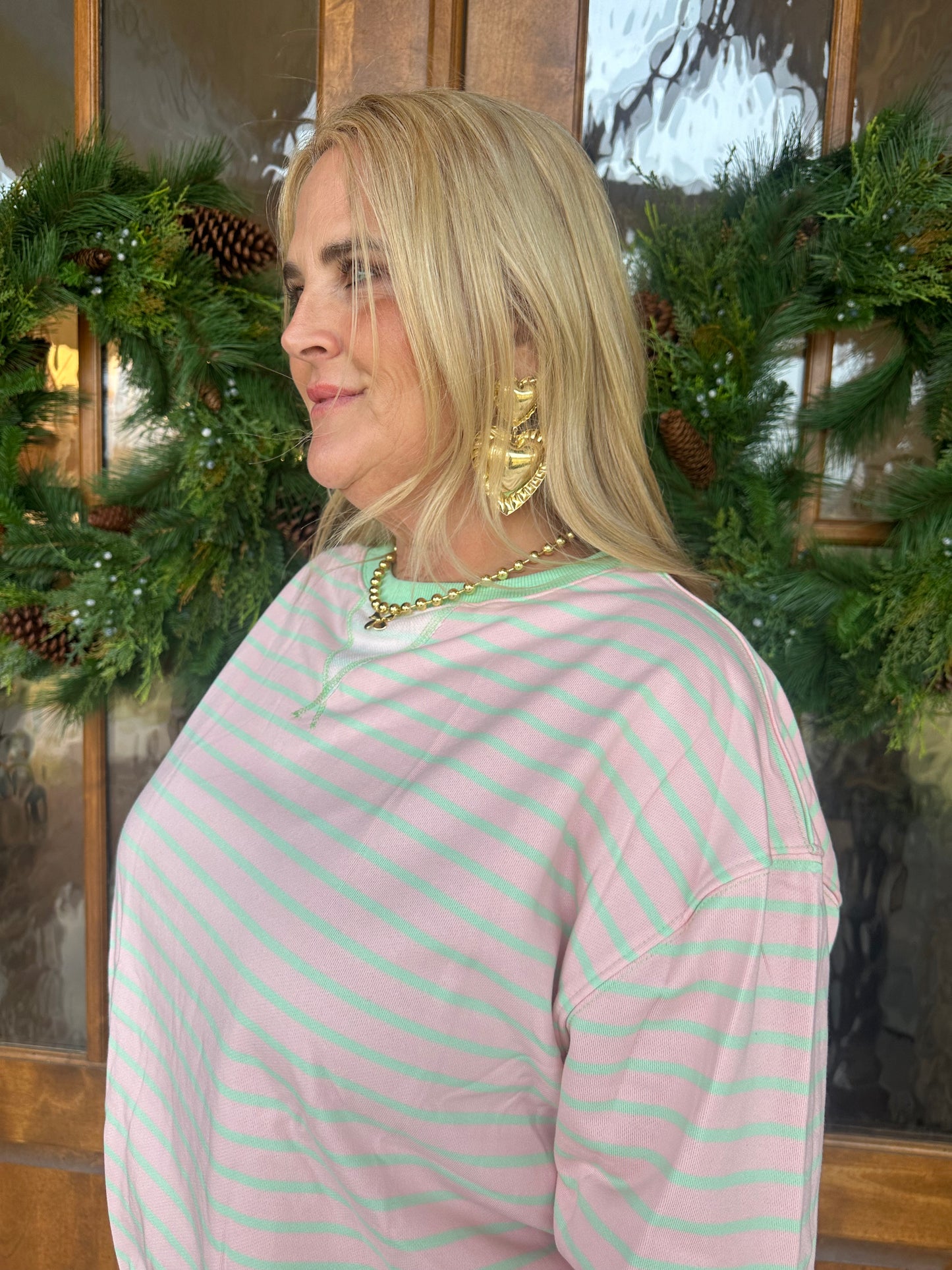 The Natalie Striped Knit Long Sleeve Top