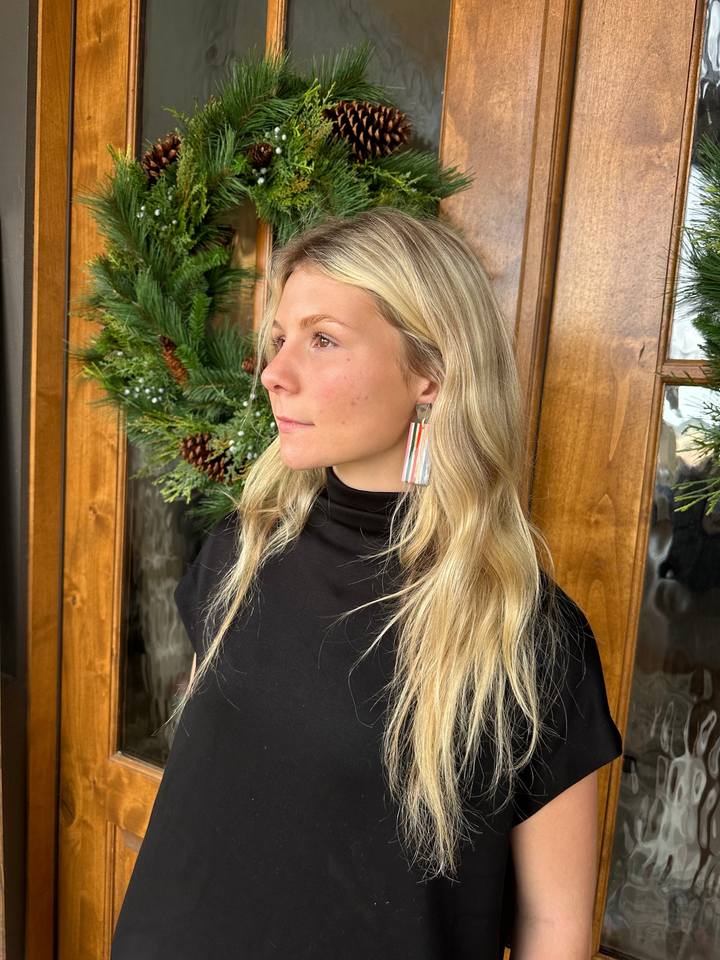 The Maddie Black Mock Neck Pullover Dress