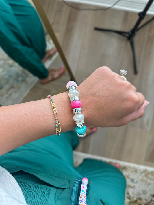 The Gianna Joyful Silver Beaded Bracelet