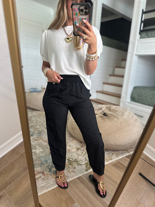 The Ronda Black High Waisted Cargo Active Joggers With Pockets
