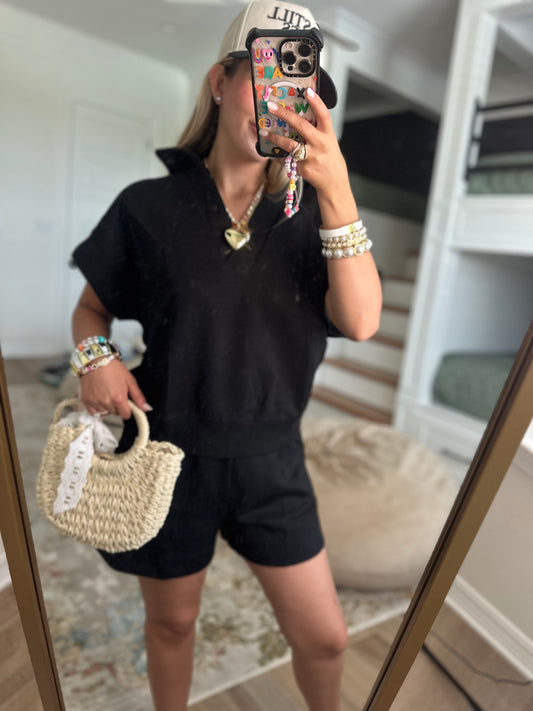 The Hailey Luxeknit Black Matching Set