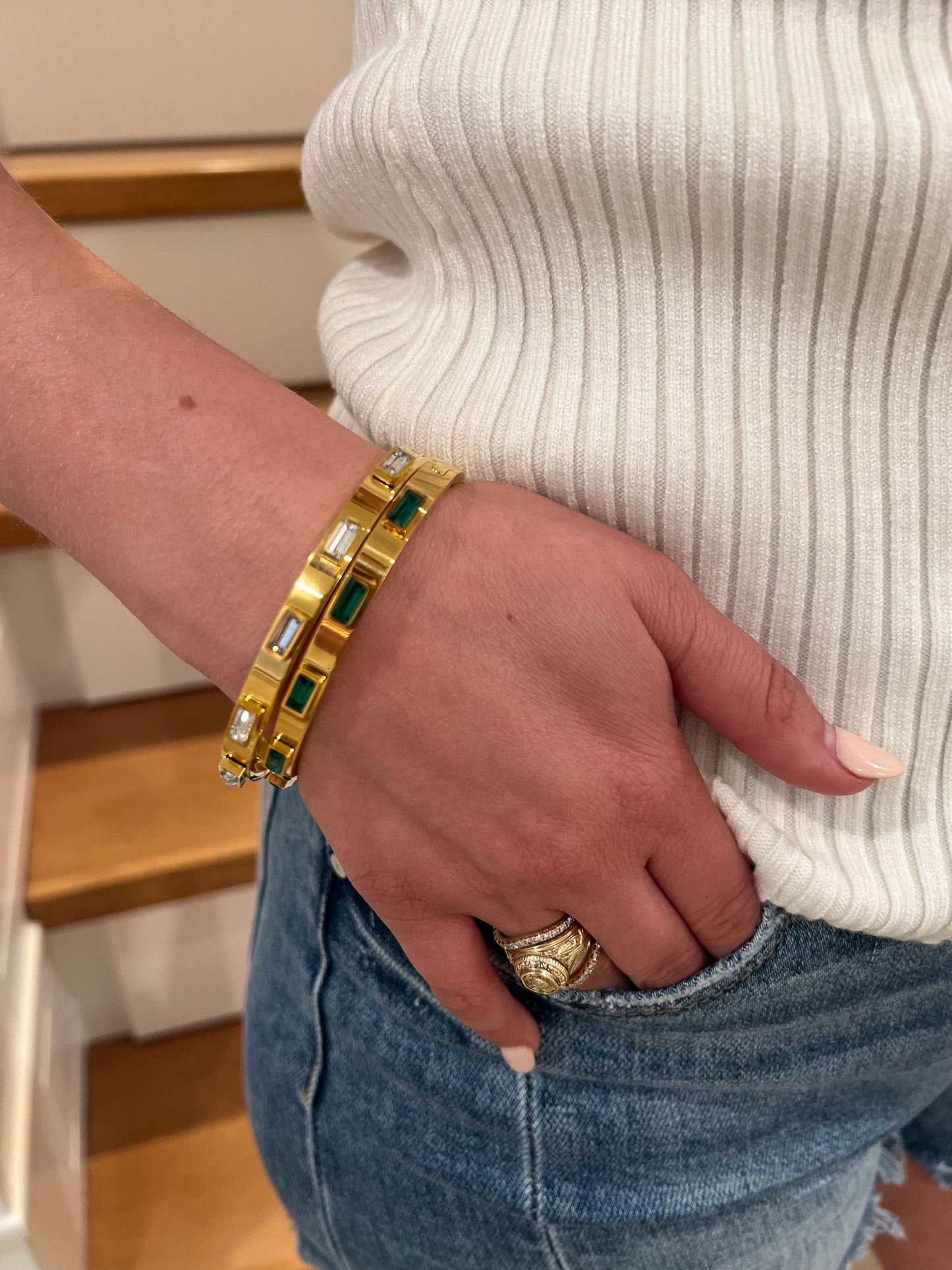 The Kourtni Emerald And White Bangle - Final Sale