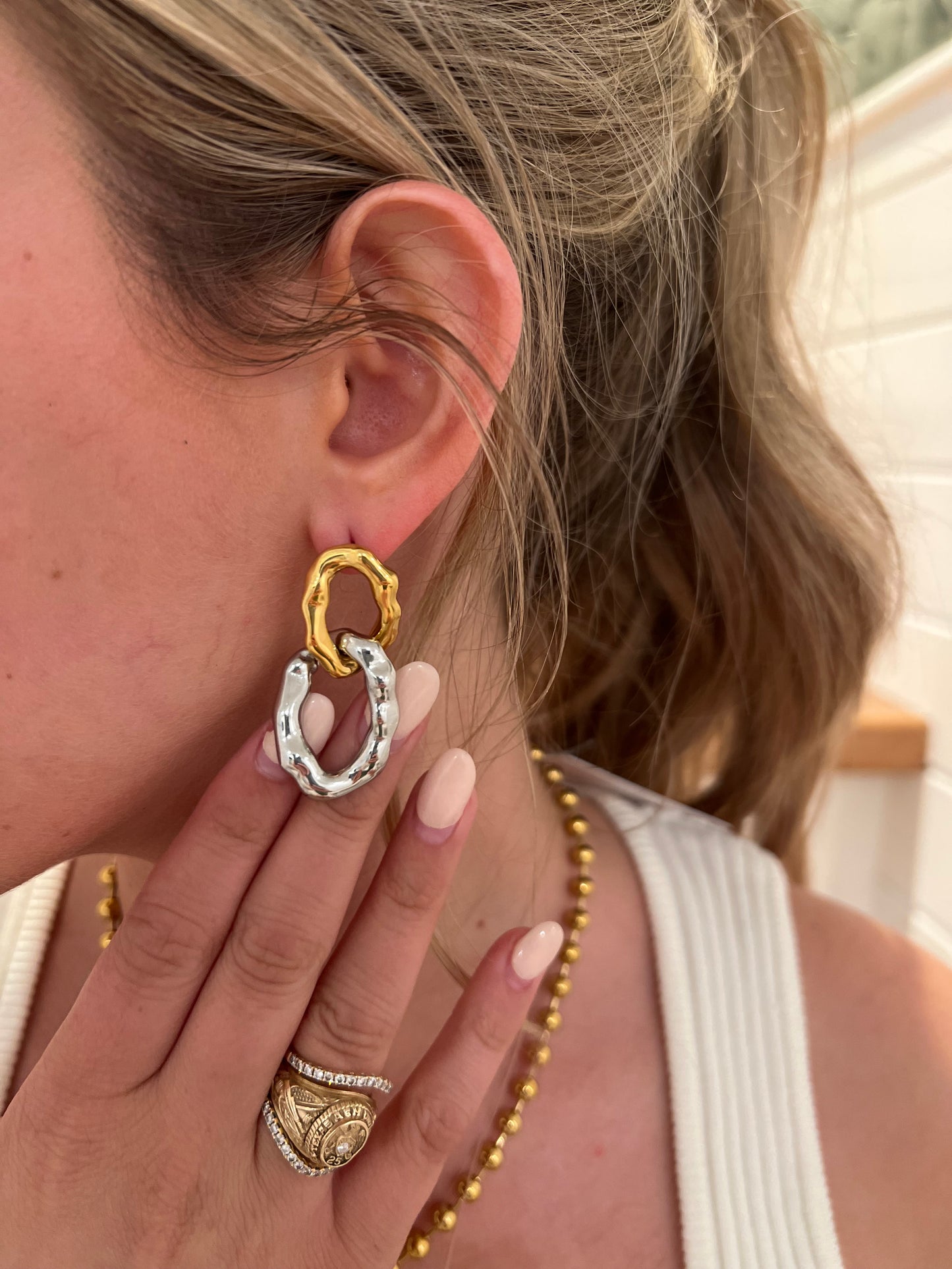The Ella Gold & Silver Chain Earrings - Final Sale
