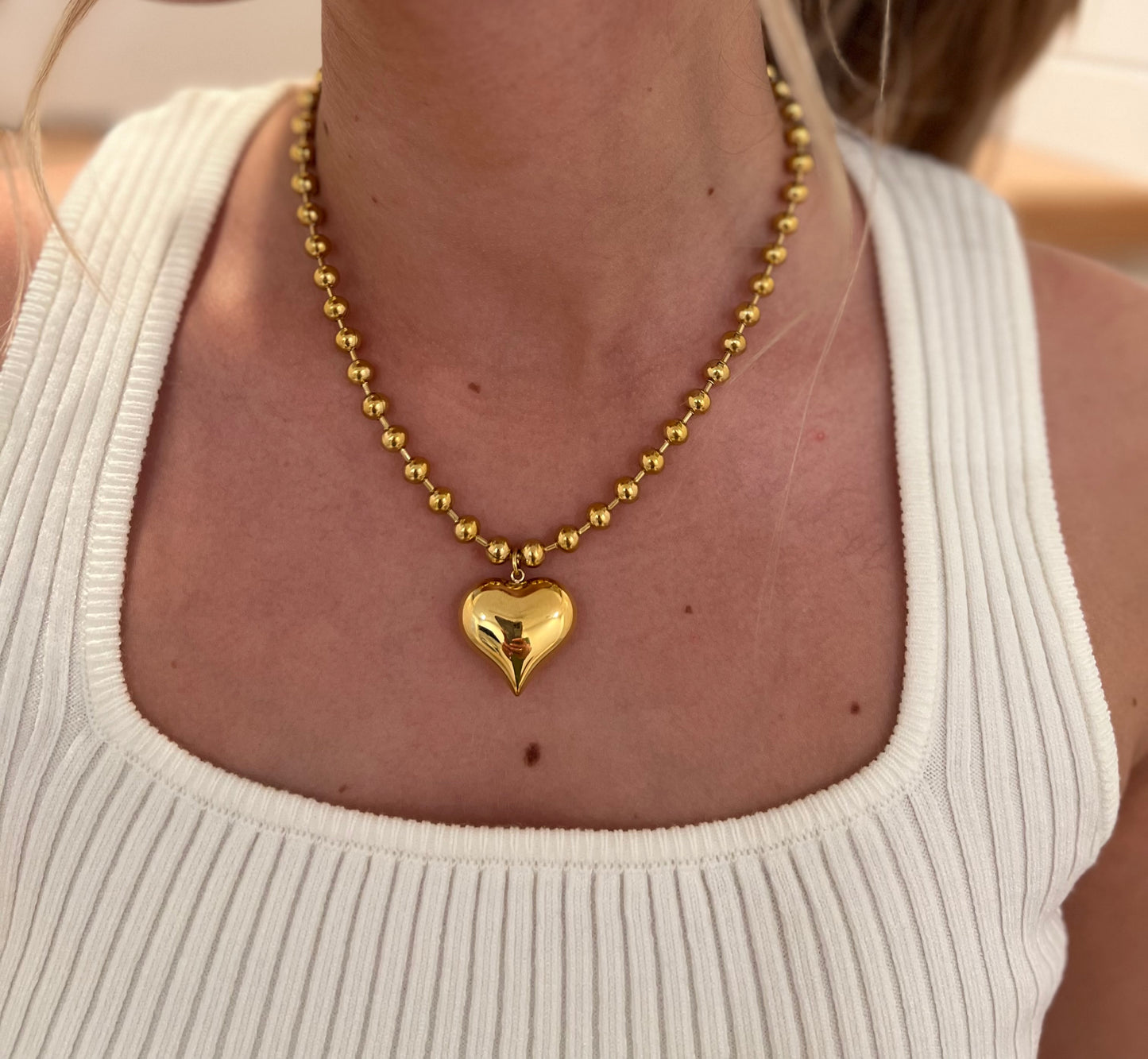 The Mia Small Bubble Heart Necklace - Final Sale