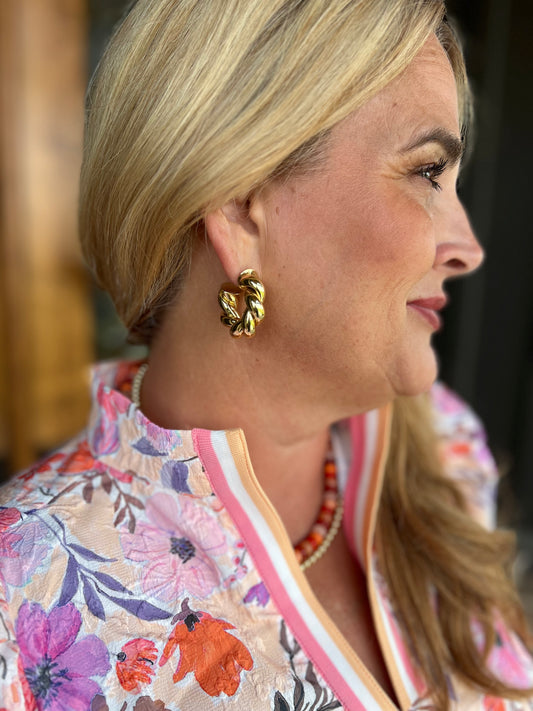 The Traci Chunky Rope Twist Hoops