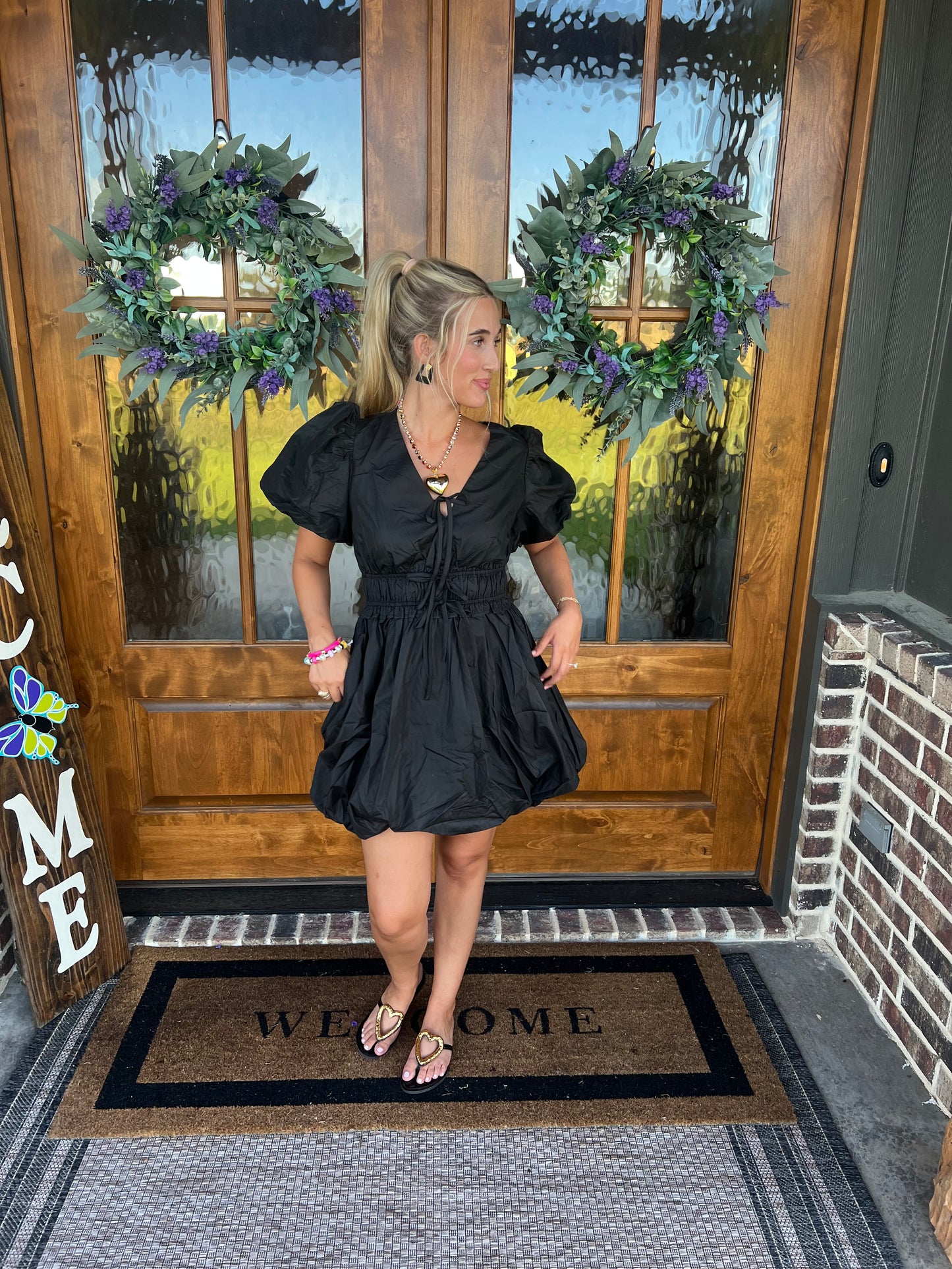 The Harley Black Short Bubble Dress