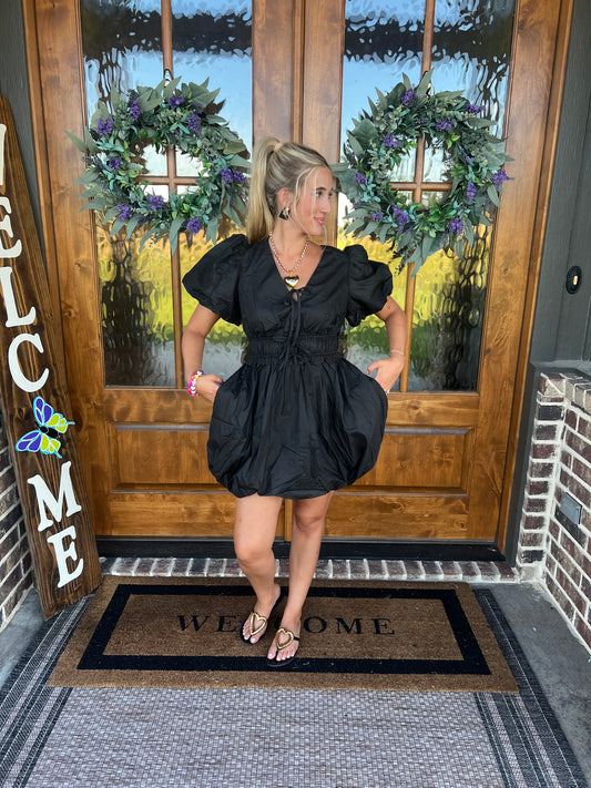 The Harley Black Short Bubble Dress
