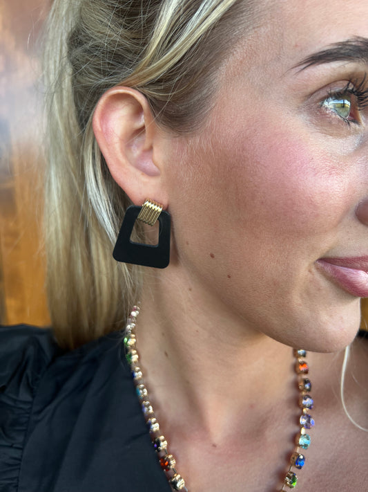 The Avery Black Earrings