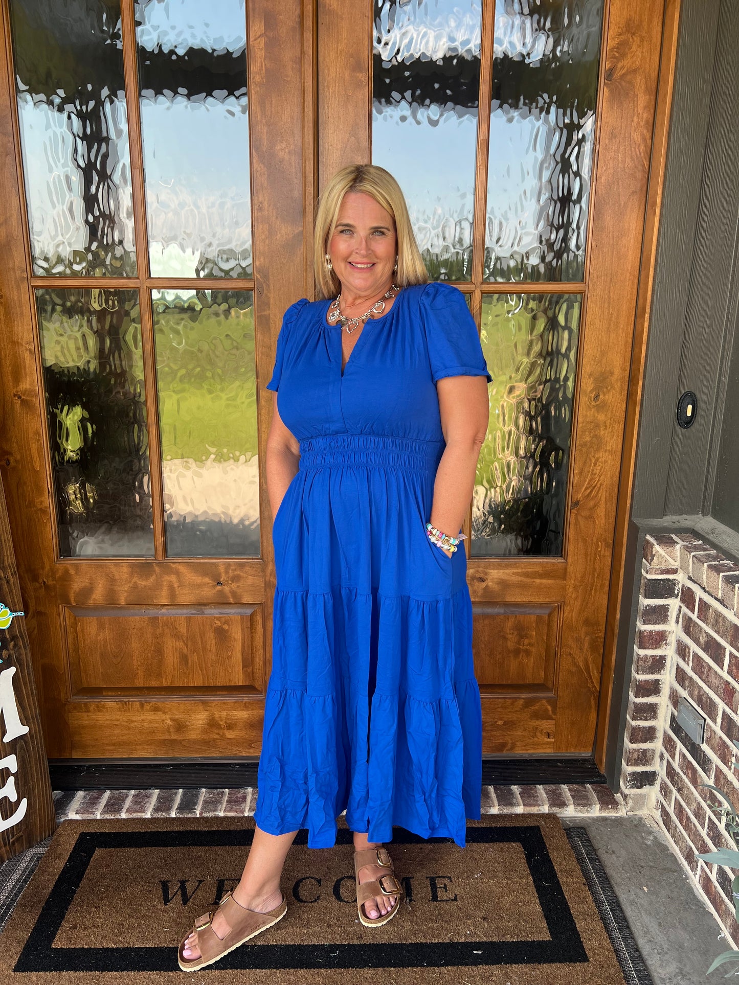 The Sawyer Short Sleeve Tiered Midi Dress