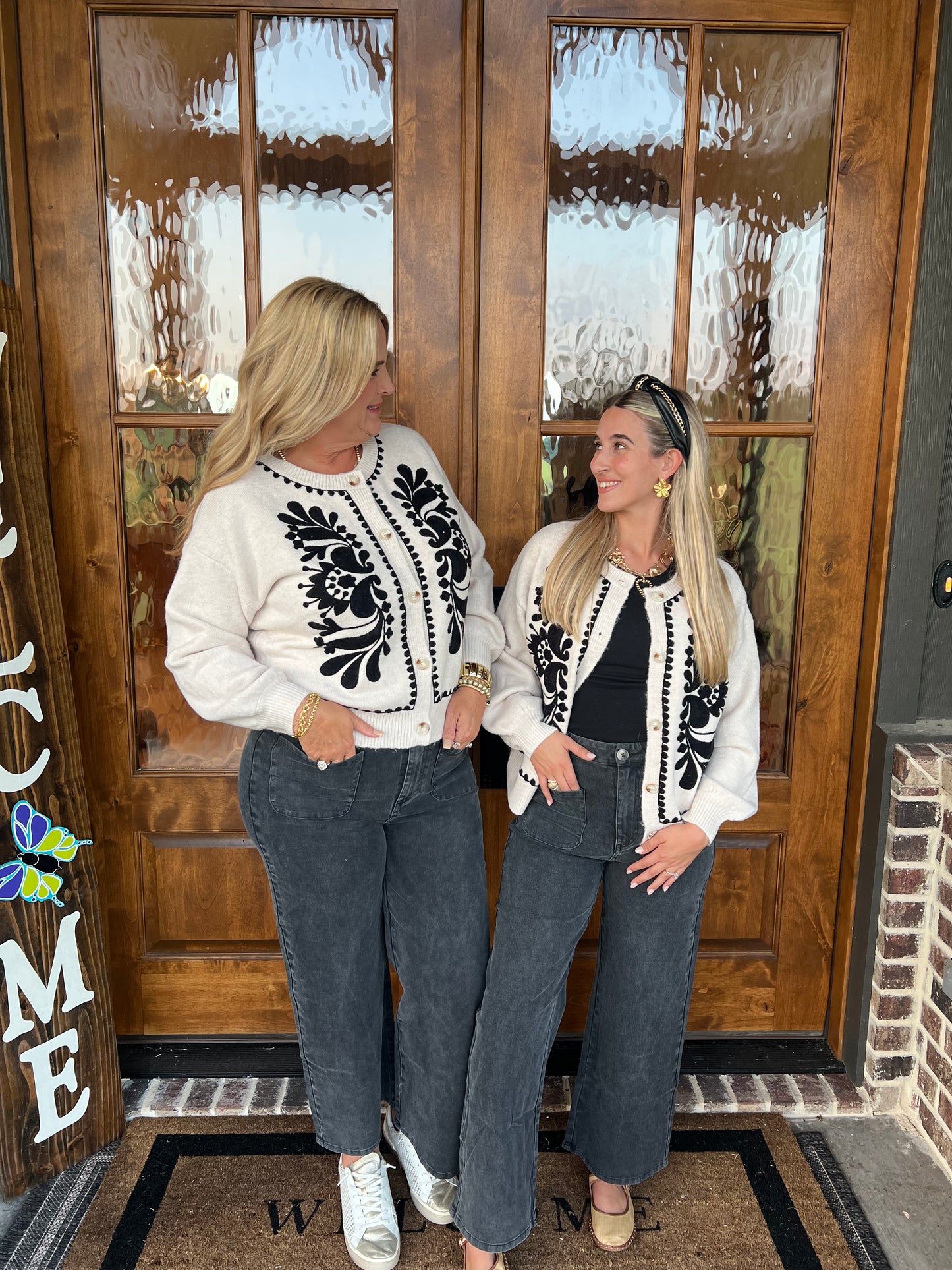 The Susanna Oatmeal Embroidery Knit Sweater