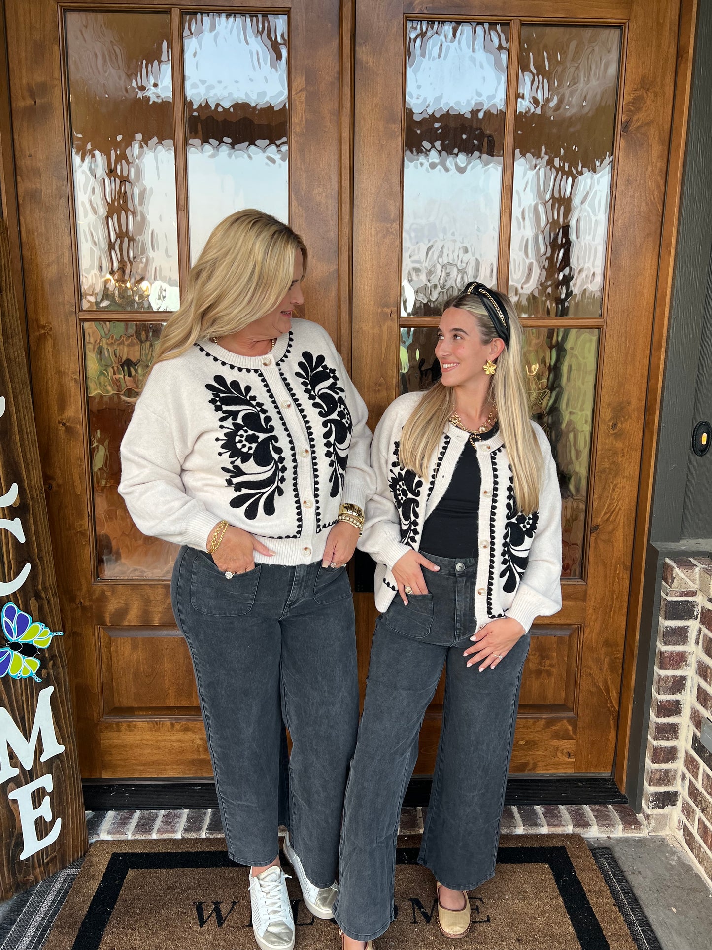 The Susanna Oatmeal Embroidery Knit Sweater