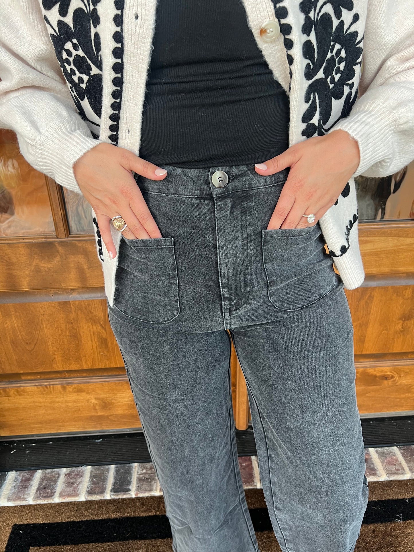 The Tracy Black High Waisted Wide Leg Pant