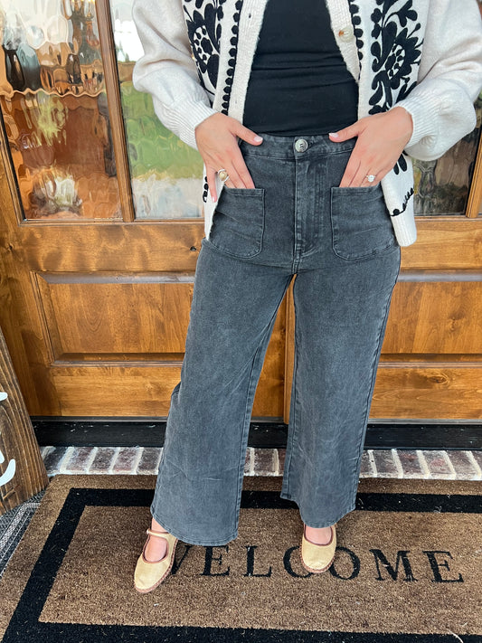 The Tracy Black High Waisted Wide Leg Pant