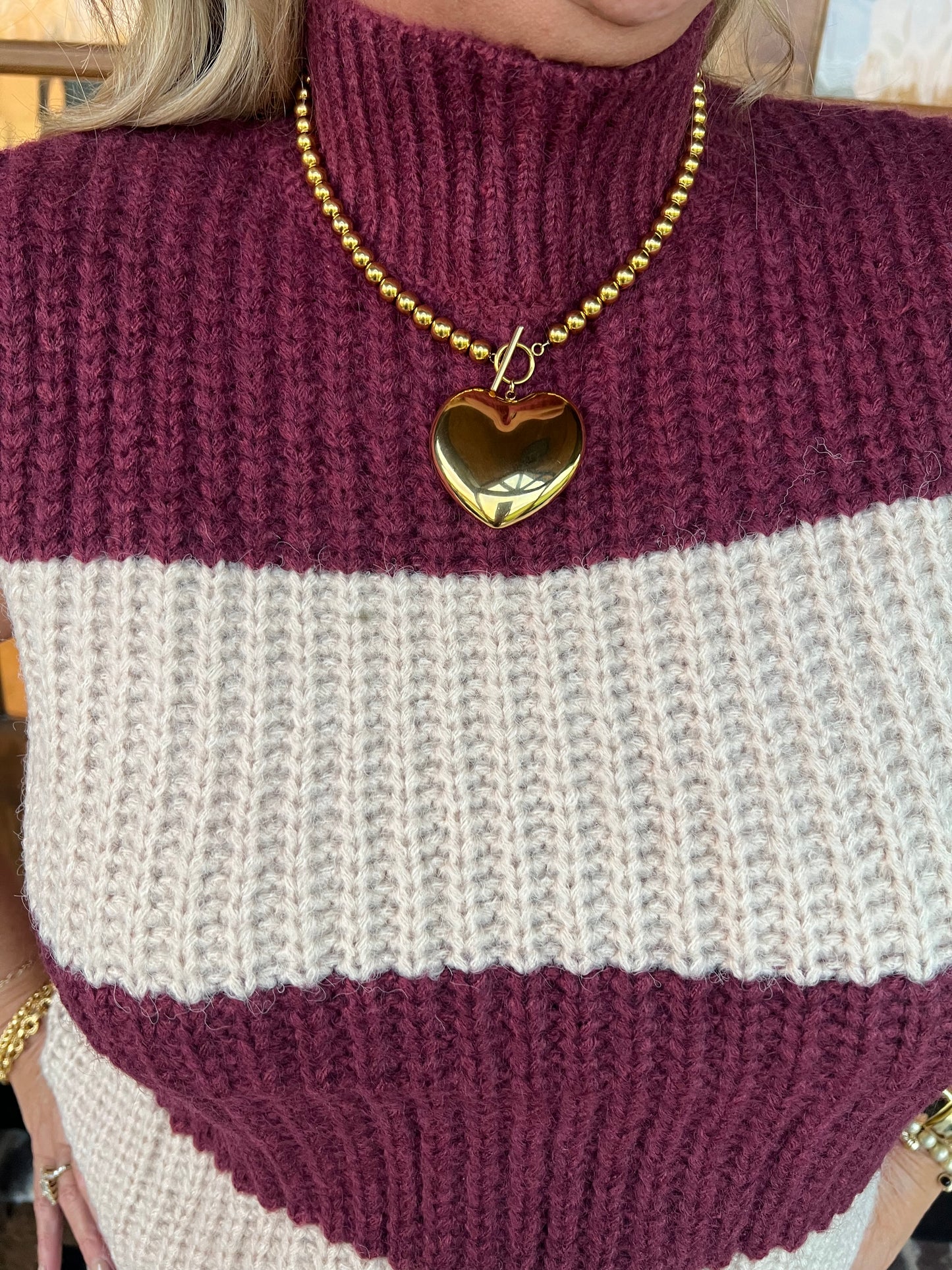 The Gammy Gold/ Two Toned Heart Bubble Necklace