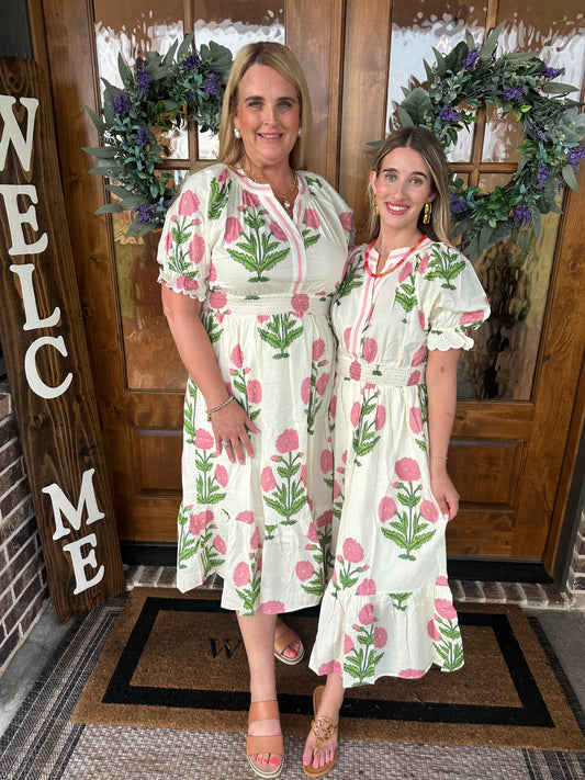 The Kassie Floral Smocked Midi Dress